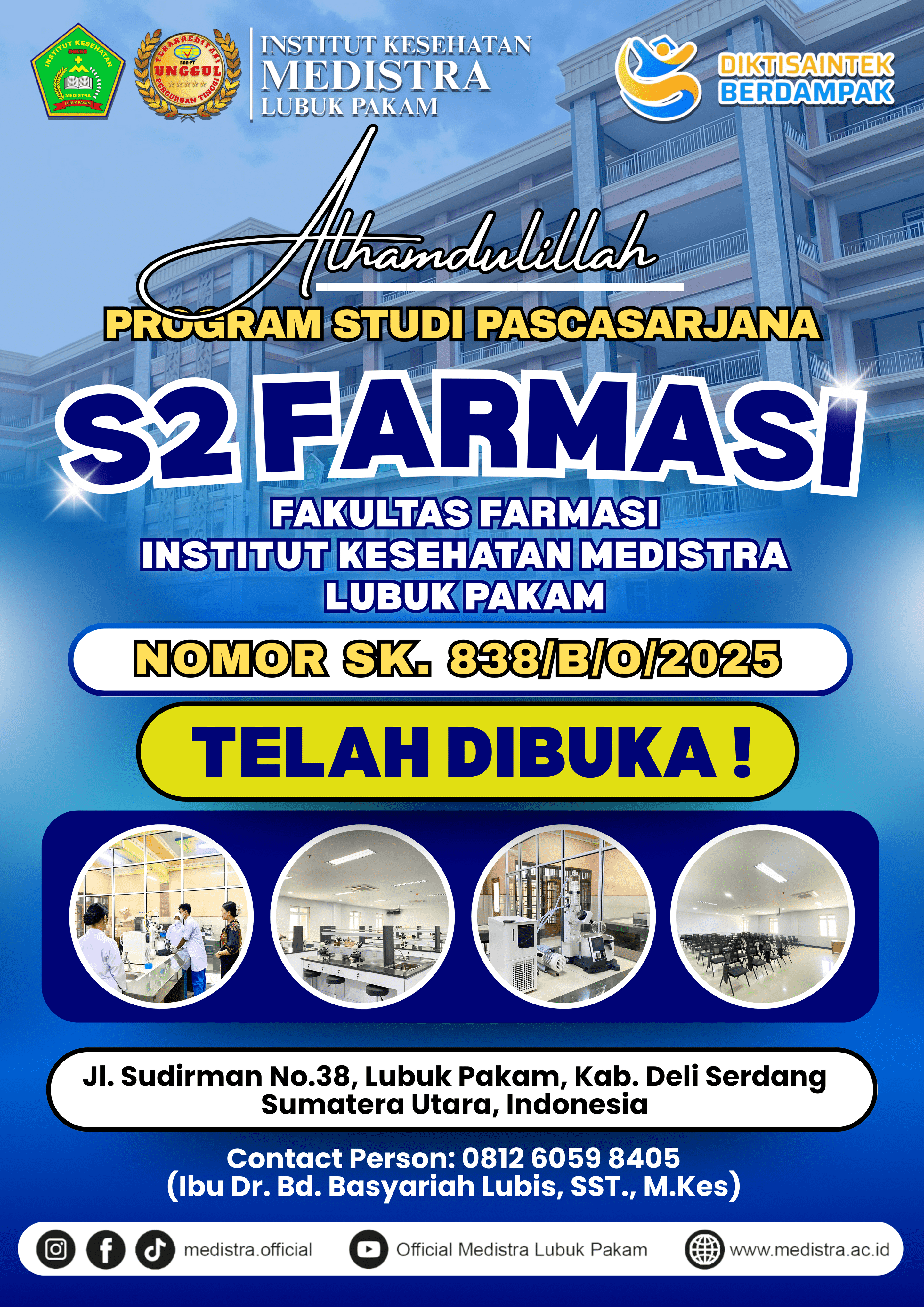 Program Studi Magister Farmasi (S2) Fakultas Farmasi Medistra Resmi Dibuka