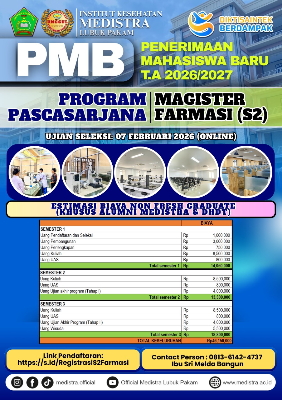 Penerimaan Mahasiswa Baru Program Magister Farmasi (S2) TA 2026/2027 Dibuka